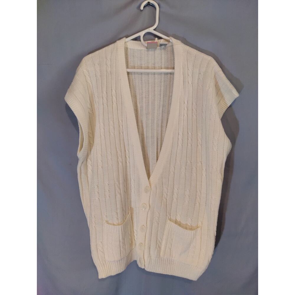 Vintage American Weekend White Short Sleeved Cardigan
